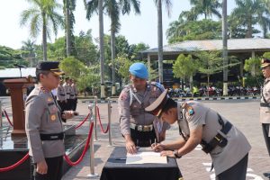 Polres Nganjuk Gelar Mutasi Wakapolres, Kasat Lantas dan Kapolsek,  AKBP Muhammad : Untuk Menunjang Kinerja dan Prestasi