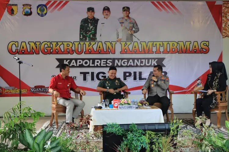 Kapolres Nganjuk mengingatkan kepada seluruh peserta akan pentingnya peran 3 Pilar jelang tahun politik