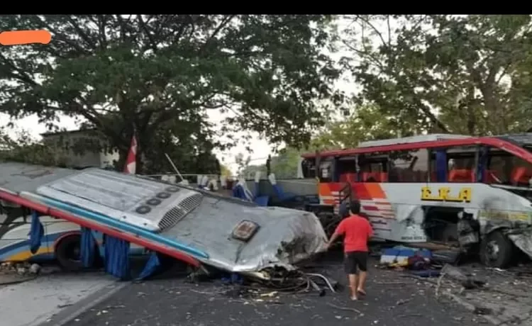 Tabrakan Maut Bus Sugeng Rahayu vs Bus Eka Cepat, 4 Tewas, 15 Orang Luka