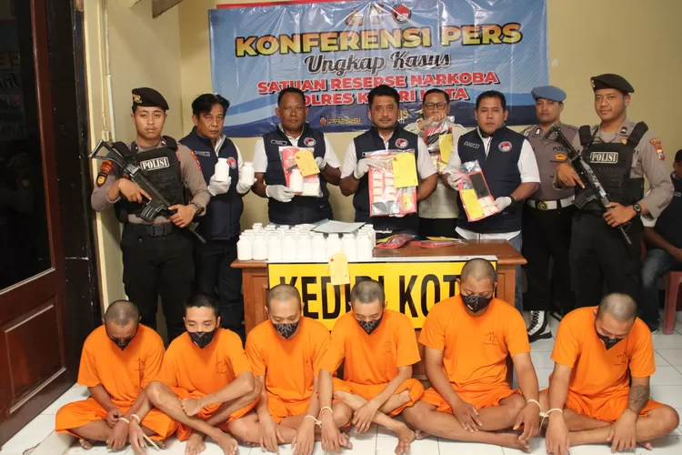 Bongkar Peredaran Narkoba, Satresnarkoba Polres Kediri Kota Tangkap Tujuh Pelaku