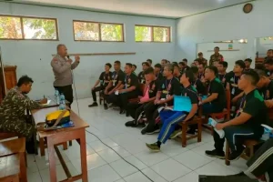 Polisi Ajari Banser Kecamatan Ringinrejo Agar Lebih Peduli Pada Sesama, Ini Infonya