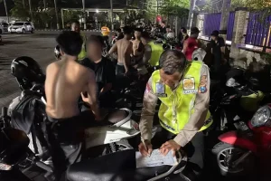 Satlantas Polres Nganjuk Gelar Razia Balap Liar, Puluhan Motor Diamankan