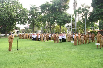 Pimpin Apel Perdana di Tahun 2024, Pj Wali Kota Kediri Zanariah Ingatkan ASN Netral dalam Pemilu