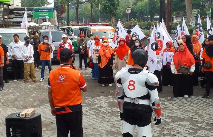 Konvoi dan Flashmob PKS Kota Kediri Kampanyekan Gagasan Pangan Murah, Kerja Gampang dan Sehat Mudah