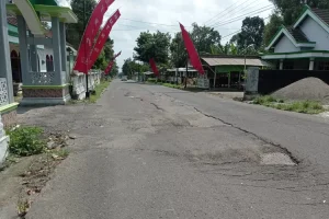 Jalan di Jalur Kediri – Blitar Rusak, Sering Membuat Pengendara Motor Terjungkal