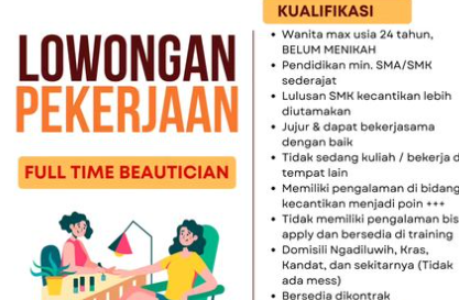 Info Lowongan Kerja Kediri Terbaru Maret 2024, Segera Siapkan CV dan Surat Lamaran! 