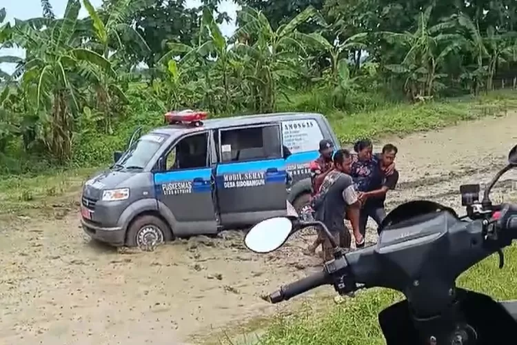 Bawa Pasien Habis Melahirkan, Mobil Sehat Milik Pemdes Sidobangun Lamongan Terjun ke Persawahan