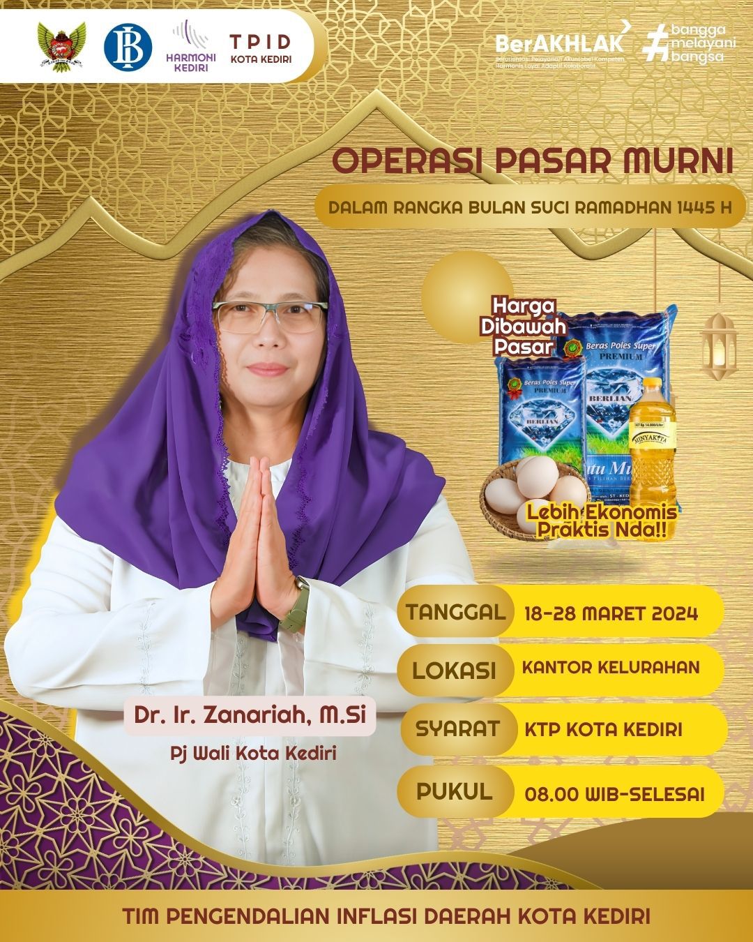 Pemkot Kediri Gelar Operasi Pasar Beras Premium, Termasuk Gula, Minyak Goreng dan Telur, Harga Dibawah Pasar