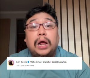 Menyesal! Heri Horeh Mengaku Isi Chat Hanya Bahan Bercandaan Tidak Ada Niatan Selingkuh