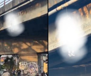 Video Pria Misterius Gantung Diri di Flyover Cimindi Bandung Hebohkan Warganet, Mata dan Mulut Ditutup Lakban 