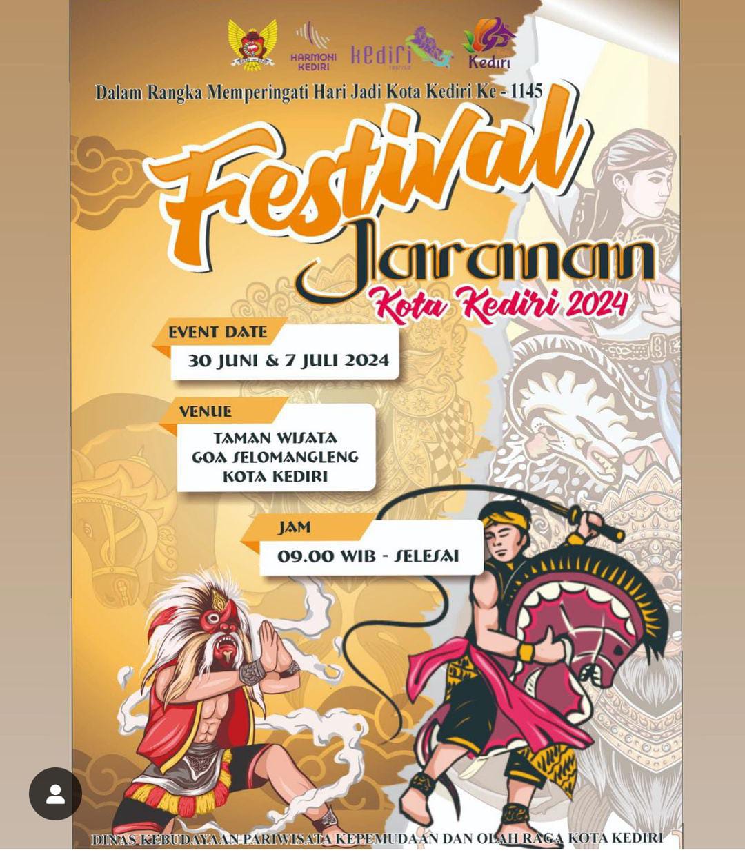 Festival Jaranan Meriahkan HUT Kota Kediri ke-1145 di Goa Selomangleng, Hadiahnya Puluhan Juta