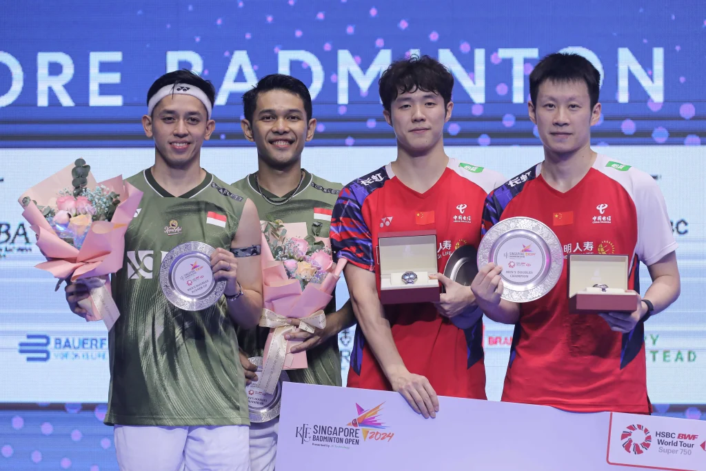 Ganda Putra Bulutangkis Indonesia, Fajar Alfian dan Muhammad Rian Ardianto Gagal Juarai  Singapore Open 2024