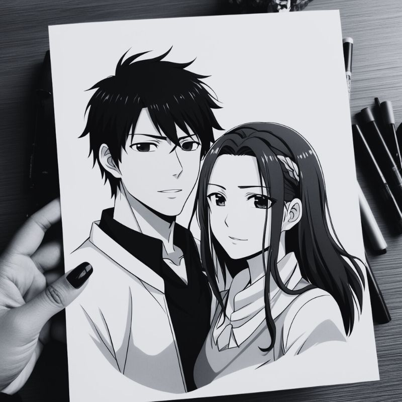 Tinggal Pilih, PP Couple Anime Hitam Putih yang Bikin Profil WA Makin Keren!