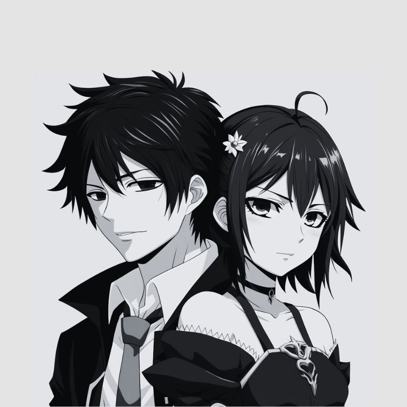 Tinggal Pilih, PP Couple Anime Hitam Putih yang Bikin Profil WA Makin Keren!