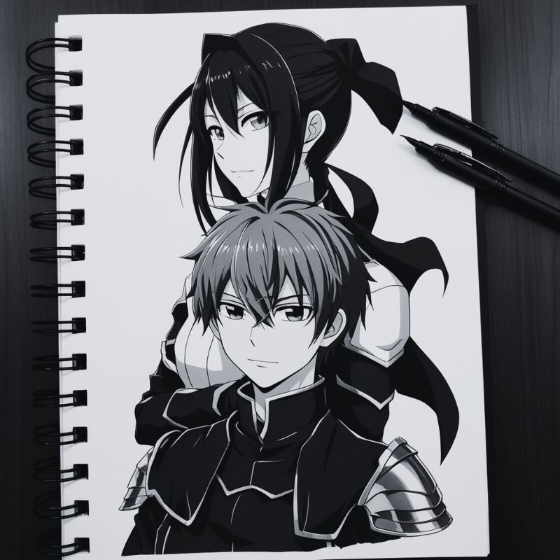 Tinggal Pilih, PP Couple Anime Hitam Putih yang Bikin Profil WA Makin Keren!