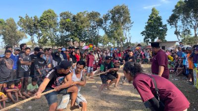 Desa Ringinrejo, Kediri, Meriahkan HUT Ke-79 RI dengan  Lomba Tarik Tambang Antar RT