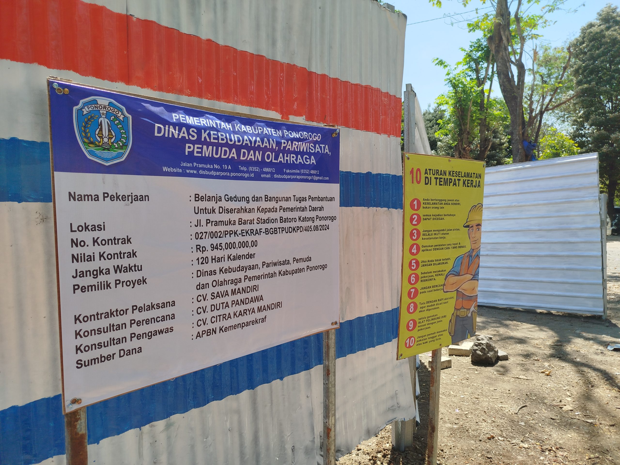 Panggung Ekraf Bantuan Kemenparekraf Mulai Dibangun, Disbudparpora Ponorogo Sebut Akhir Tahun Bisa Difungsikan