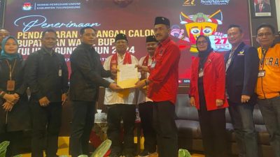 Pasangan Mardinoto Jadi Pendaftar Pertama Pilkada Tulungagung 2024