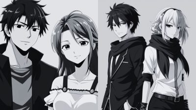 PP Couple Anime Hitam Putih yang Bikin Profil WA Makin Keren, Tinggal Pilih!