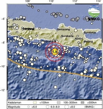 Gempa Berkekuatan Magnitudo 5,8 Guncang Gunung Kidul