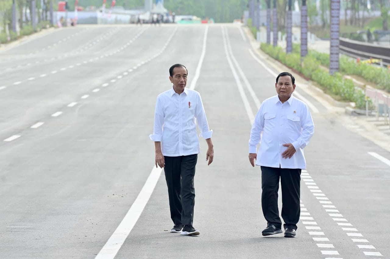 Presiden Jokowi dan Menhan Prabowo Tinjau Progres Pembangunan IKN