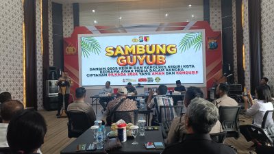 silaturahmi awak media dengan Kapolres Kediri Kota dan Dandim 0809 di Gedung Rupatama