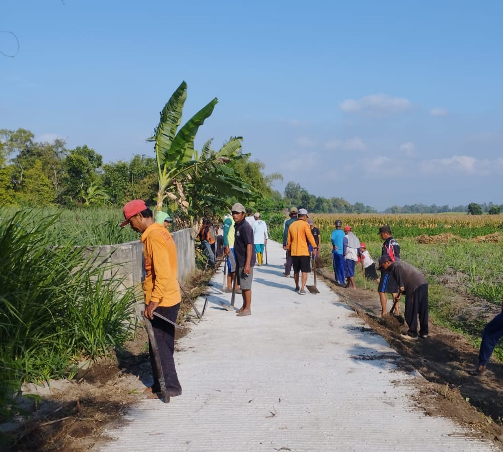 Cegah DBD, Waga Kerja Bakti Bersih-Bersih Jalan Tembus di Dusun Dedehan, Ringin rejo