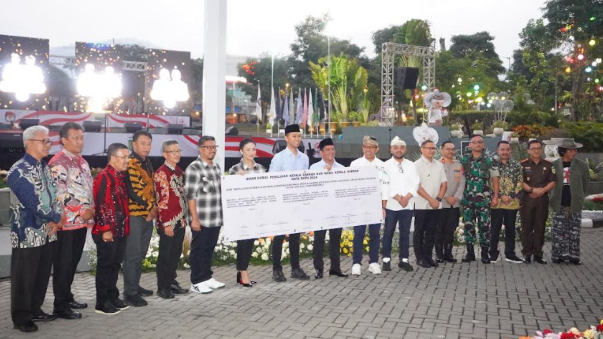 Tiga Pasangan Calon Wali Kota Batu Ikrar untuk Pilkada 2024 Damai dan Berintegritas