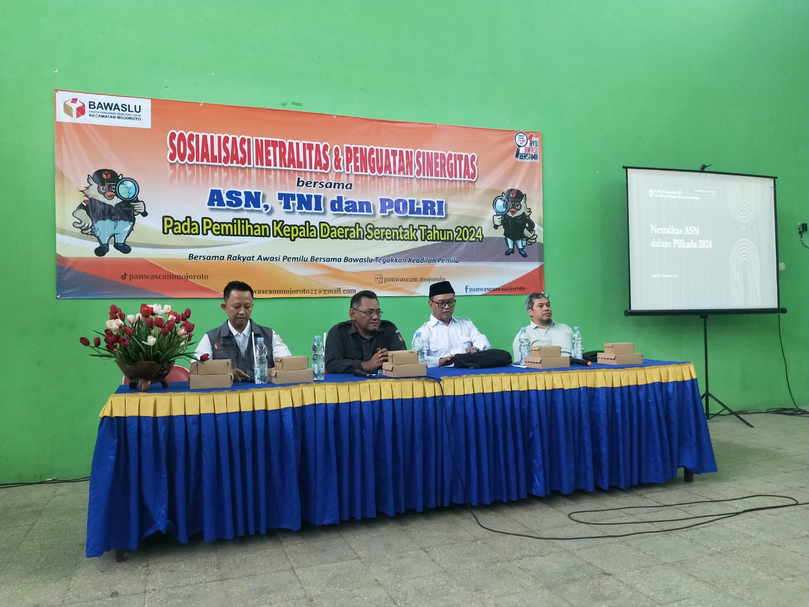 Bawaslu Kecamatan Mojoroto Gelar Sosialisasi Netralitas dan Penguatan Sinergitas ASN, TNI, dan POLRI dalam Pilkada 2024