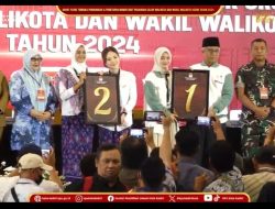 Hasil Undian Nomor Urut Paslon Kota Kediri, Pasangan Vinanda-Gus Qowim Nomor 1, Ferry Silviana -Regina Nomor 2