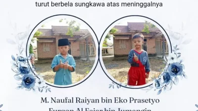 ucapan bela sungkawa atas meninggalnya dua bocah kelas TK B dari Yayasan Mihfarul Ulum