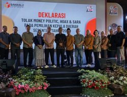 Deklarasi Bawaslu Kota Kediri, Tolak Politik Uang, Hoax, dan SARA di Pilkada 2024