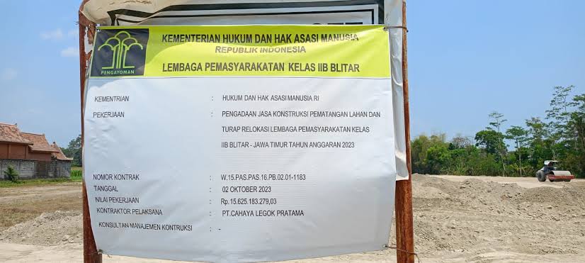 Kelanjutan Pembangunan Lapas Kelas II B Blitar, Fokus Bangun Pagar Lapas dan Kantor Utama