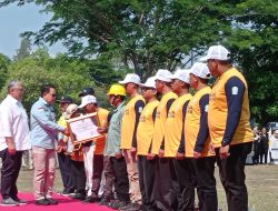 Apel di Bendung Gerak Waruturi, Pj Gubernur Jatim Ingatkan Kesiapsiagaan Menghadapi Bencana