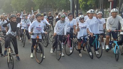 Gowes Akbar “Peduli Fren” Dorong Warga Kota Kediri Berpartisipasi dalam Pemilu dengan Mencoblos Nomor 2