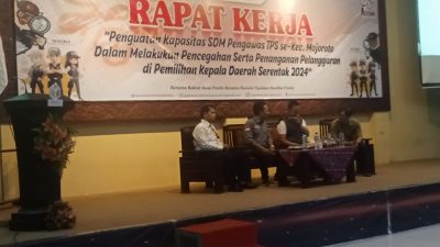 Ratusan Pengawas TPS di Kecamatan Mojoroto Ikuti Raker Penguatan Kapasitas Terutama Perihal Mencegah dan Menangani Pelanggaran Pemilu 2024