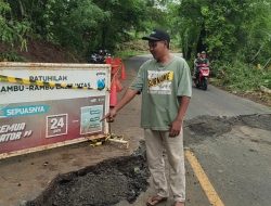 Jalan Selorejo-Malang Ambles, Lalu Lintas Dijalankan Bergantian