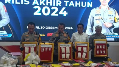 Sepanjang 2024, Polres Kediri Kota Ungkap Ratusan Kasus Narkoba dan Kriminal