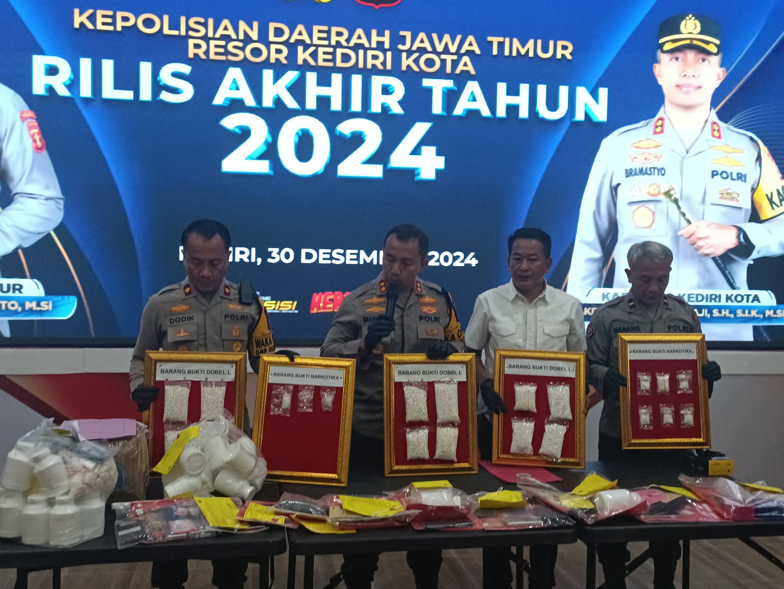 Sepanjang 2024, Polres Kediri Kota Ungkap Ratusan Kasus Narkoba dan Kriminal