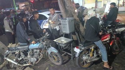 Satlantas Polres Kediri Kota Tindak Puluhan Sepeda Motor, Dominasi Pelanggaran Knalpot Brong