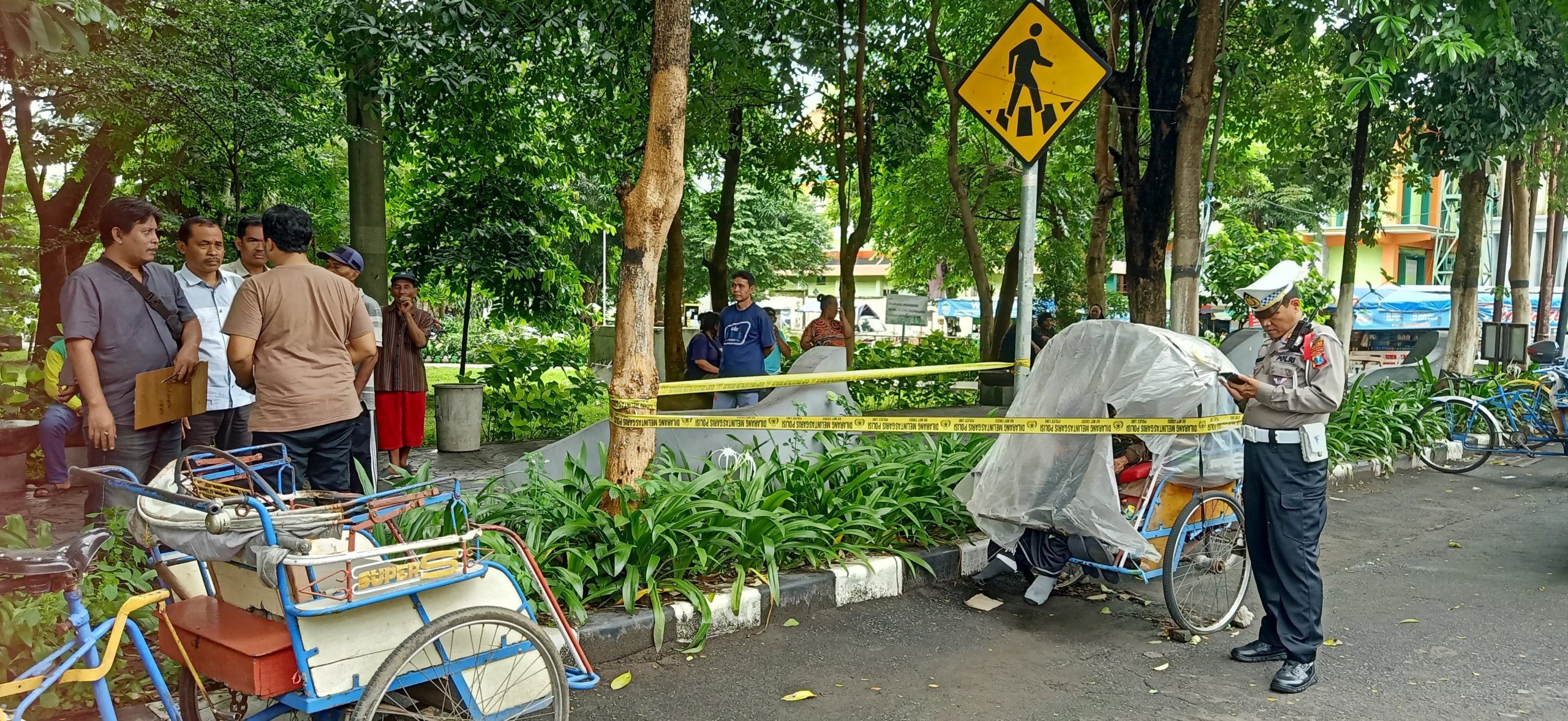 Tukang Becak Tanpa Identitas Ditemukan Meninggal di Hutan Kota Kediri