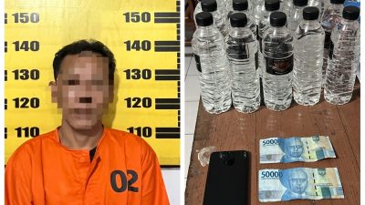 Polisi Tangkap Pengedar Minol Jenis Arak Bali di Tulungagung, Puluhan Botol Disita