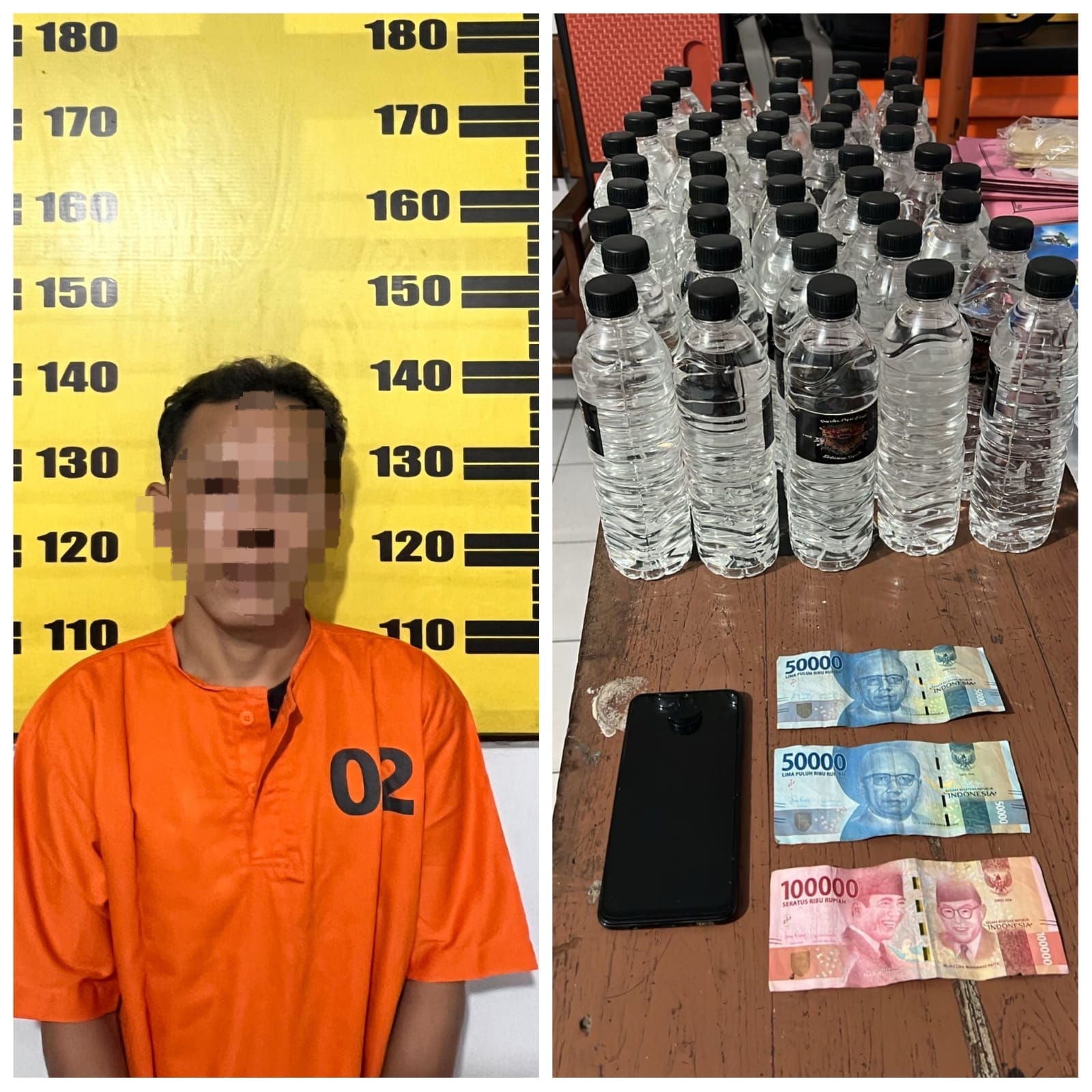 Polisi Tangkap Pengedar Minol Jenis Arak Bali di Tulungagung, Puluhan Botol Disita