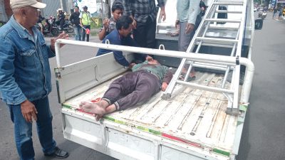 Pedagang Asongan Tewas Tertabrak Bus Harapan Jaya di Simpang Empat Baruna