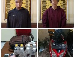 Peredaran Arak Ilegal Terungkap di Pucanglaban, Polisi Amankan Dua Pelaku