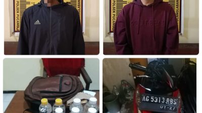 Peredaran Arak Ilegal Terungkap di Pucanglaban, Polisi Amankan Dua Pelaku