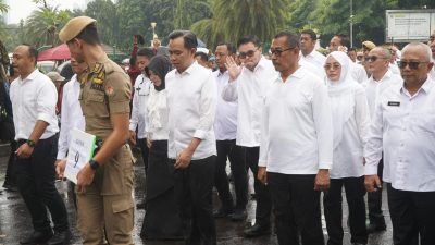 Diguyur Hujan, Mas Dhito dan Ratusan Kepala Daerah tetap Semangat Ikuti Geladi Bersih Pelantikan