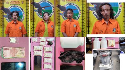 Polres Nganjuk Bongkar Jaringan Narkoba Rejoso-Bagor, 8.467 Pil ‘Lele’ Disita