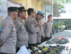 Jelang Pengamanan Lebaran, Polres Nganjuk Periksa Senjata Api dan Amunisi Anggota
