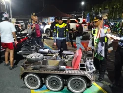 Puluhan Kendaraan Kena Razia di Kediri, Knalpot Brong Jadi Sasaran Utama